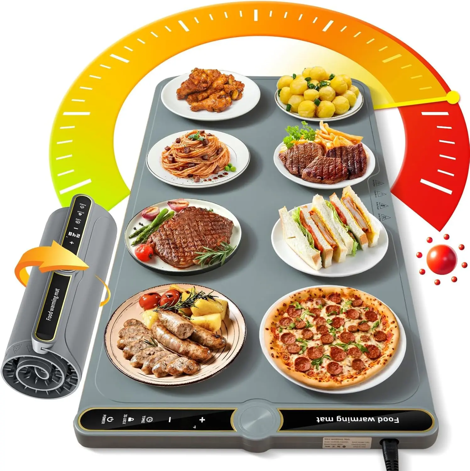 Warming Mat for  ,  Heating Mat For , 15"x31.6" Foldable  Warming Mats for Countertops, Parties, and Daily Use with Timer and 9 Temperature Levels