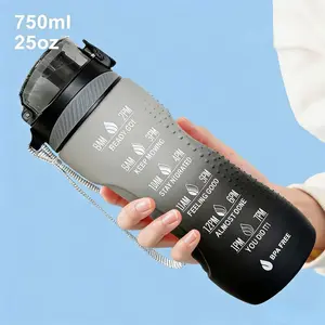 750ML Gradient Fashion Water Cup, Unisex Student Sports Bottle with Handle, Large Capacity, Leak-Proof, High Temperature Resistant, Leakproof Water Bottle, Gym Bottle