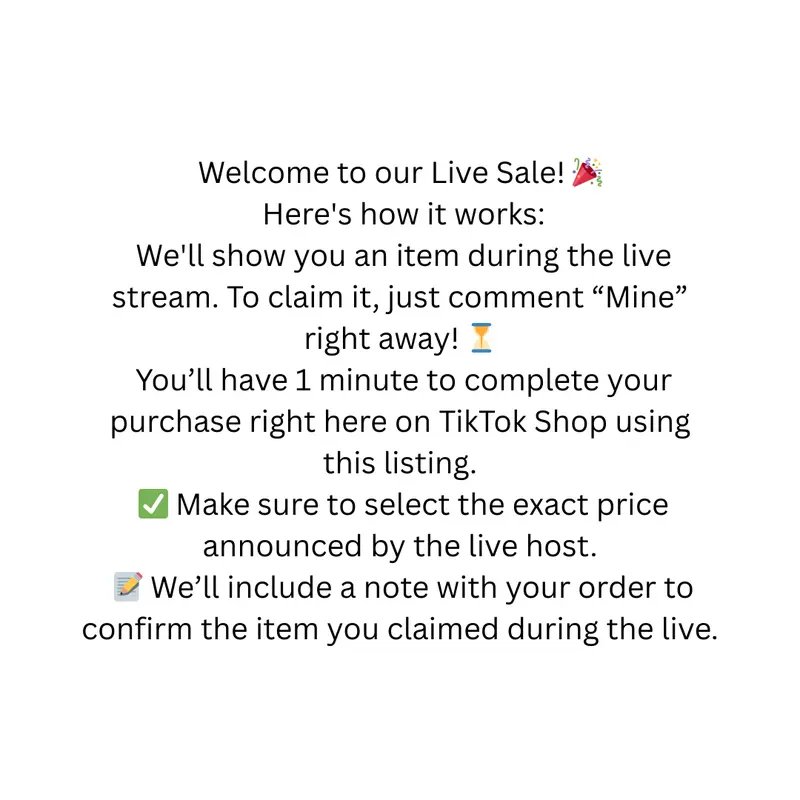 LIVE SALE