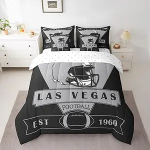 Las Vegas Comforter Set with Sheets,Football 7 Piece Bedding Set ,American Football City Bed in a Bag,Football Fans Gifts Bed Set