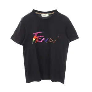 Pre-owned FENDI Cotton Small Leather Goods Logo Sequin T shirt