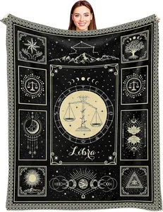 Libra Gifts Blanket 50"X60", Libra Birthday Gifts, Libra Gifts for Women/Men, September October Birthday Gifts, Libra Zodiac Gifts, Gifts for Libras, Libra Horoscope Gift, Constellation Throw Blanketa
