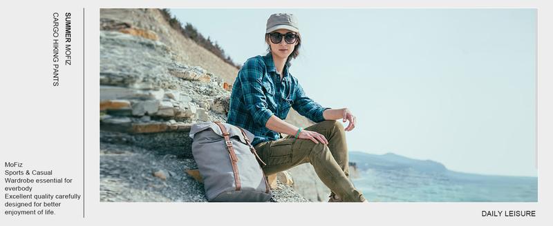 MoFiz  Outdoor Cargo Pants Lightweight Joggers Elastic Waist Athletic Hiking Sweatpants Casual Travel Pant with Pocket