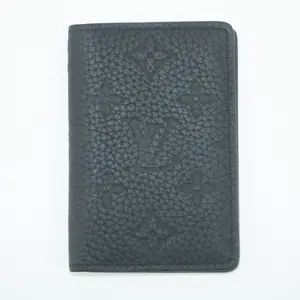 Pre-owned Louis Vuitton Leather Small Leather Goods Black Monogram Taurillon Pocket Organize #2377