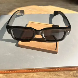 2026 Y2K Retro Square Sunglasses Women Men, Trendy Two-Tone Clear & Black Frame, Vintage Small Rectangle Sun Glasses for Summer Streetwear ️ Fashion Sunnies