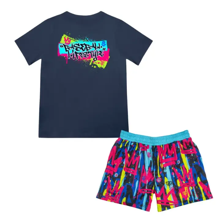 Baseball Lifestyle 101 Graffiti Crown Tee & Shorts