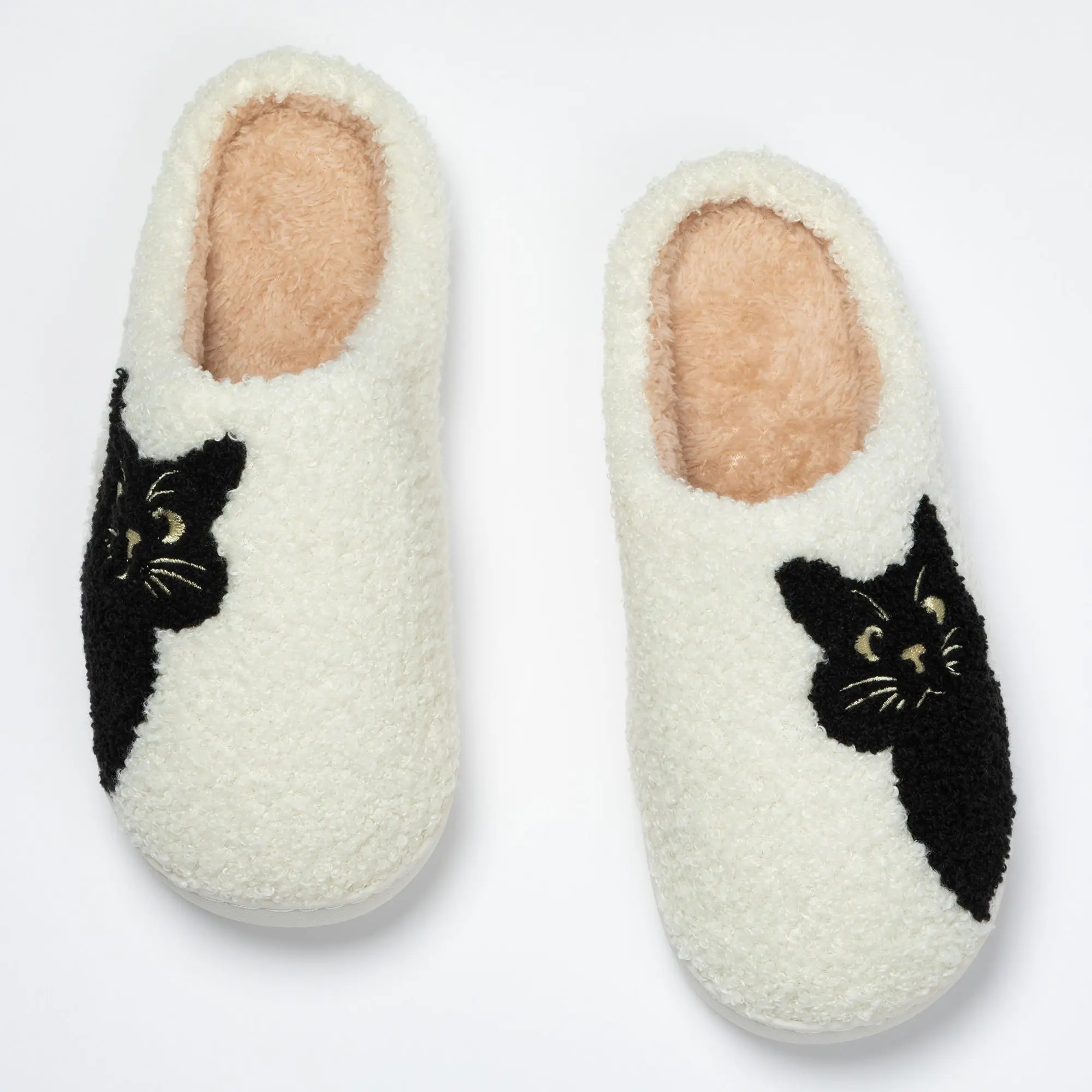 Black Cat Cozy Sherpa Lined Slippers