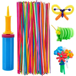 100Pcs 260Q Balloons Kit with Pump - Teenager Premium Latex Twisting Long Balloons to Make Animals Flowers, Fun Rainbow Balloons for Party Boys Girls Christmas Birthday Gifts Clowns Wedding Decor - Home Improvement. Hand