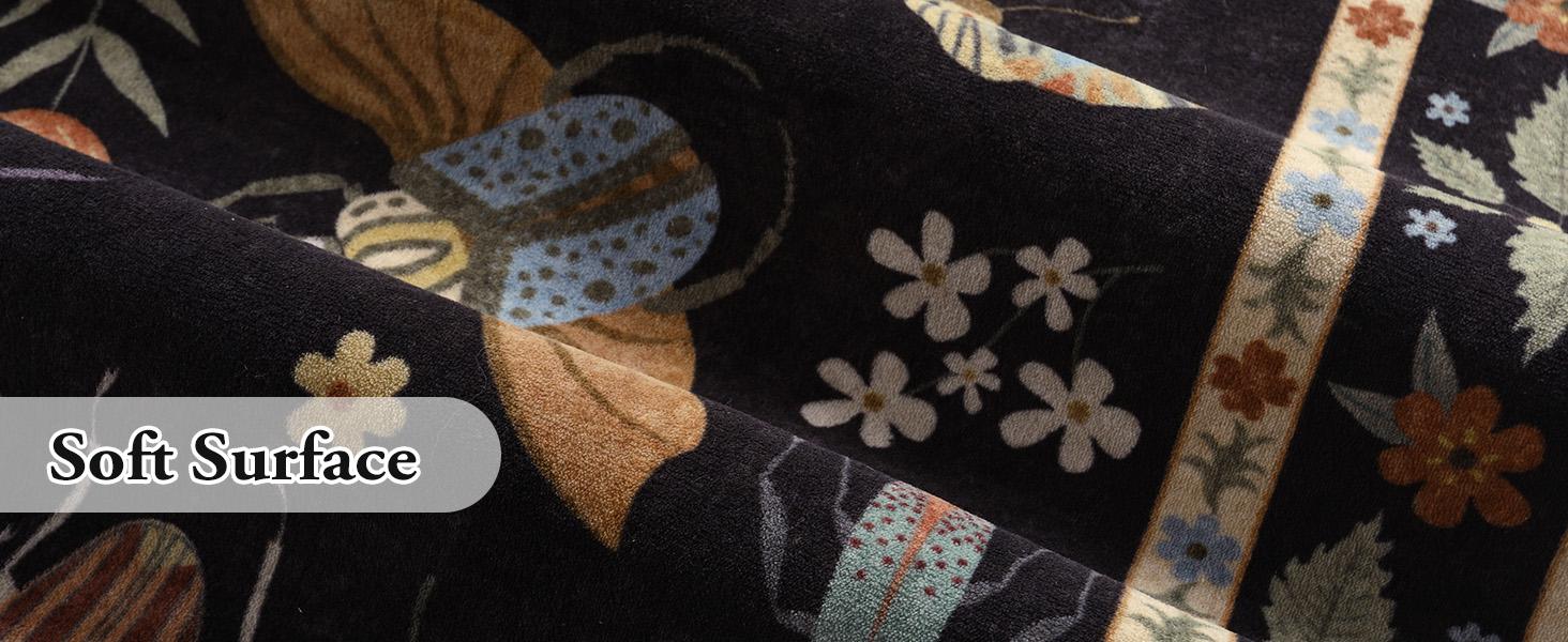 Lahome Washable Insect Area Rugs –Soft, Ultra-Thin Non-Slip Stain-Resistant Rug for Living Room, Bedroom, Dining Room and Office