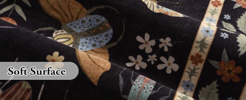 Lahome Washable Insect Area Rugs –Soft, Ultra-Thin Non-Slip Stain-Resistant Rug for Living Room, Bedroom, Dining Room and Office