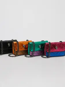 Fashion Colorblock Small Square Bag, Mini Chain Shoulder Crossbody Bag, Unique Mouth Purse, Elegant Crossbody Bag for Women