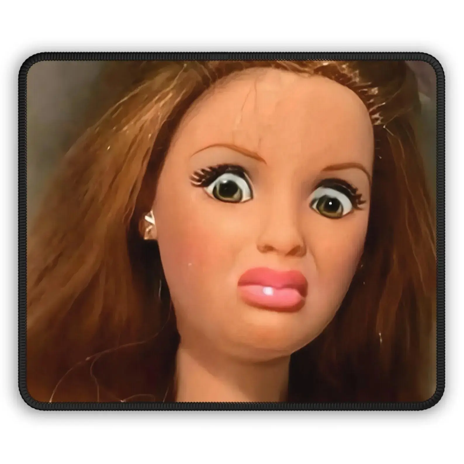 [SALE UP TO 45%] Funny Doll Face Mouse Pad _ Meme Mouse Pad, Gift For Him, Gift For Fan, Gift For All