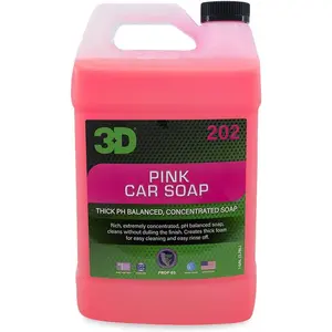 3D Pink Car Wash Soap (1 Gallon) - Ph Balanced, Easy Rinse, Scratch Free Car Soap 3D Car Care Products