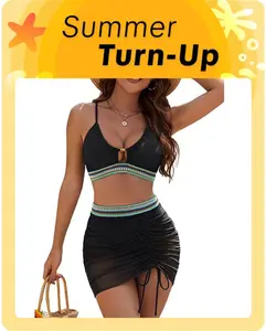 BMJL Mesh Color Block High Waisted Swimsuits Womens Tummy Control Bikini Sets  #TikTokShopHolidayHaul