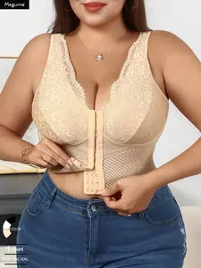 Multi-functional Shaping Bra Designed for Plus-Size Women Front-Closure Push-Up Bra Wire-Free Posture-Correcting Bra with Tummy-Control Shaping Casual Everyday Underwear Comfort Underwear Shaping Tops Women's Apparel