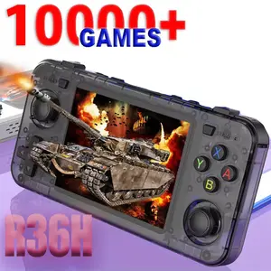 R36h Retro Handheld Game Console, Open Source Linux System, Cortex-A35 Cpu, 64GB TF Card, over 10,000 Classic Games, 3.5 Inch IPS Screen, Gaming Console