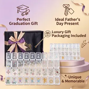 Luxury Tiles Gift Set  – Aesthetic Transparent Tiles with Premium Gift Box, Handmade Engraved Design, Perfect Graduation & Father’s Day Gift