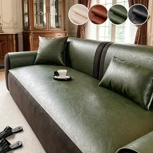1pc Leather-Look Sofa Cushion, Soft & Comfortable, Reusable, All Seasons, Multiple Colors Available