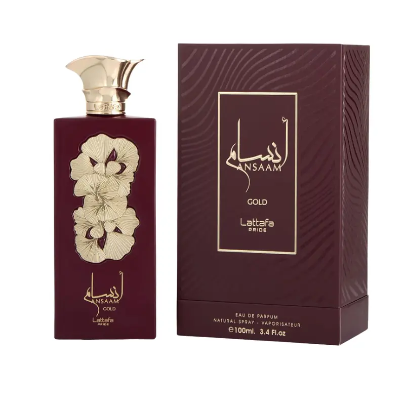 Lattafa Ansaam Gold Alcohol-Based Eau de Parfum Spray for Women - 3.4 fl.oz Liquid Floral Scent Perfumes with Citrus Rose, Vanilla, Citral, Powdery Notes, 36-Month Shelf Life
