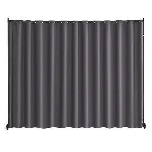 VEVOR Room Divider,  Portable Panel Room Divider with Wheels Curtain Divider Stand, Freestanding Room Divider Privacy Screen for Office, Bedroom, Dining Room, Study, Gray