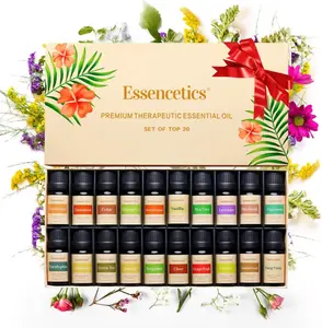 Essencetics - Essential Oils Set Top 20 x 10 ml Fragrance Oil for Diffuser Aromatherapy Aroma Oil Gift Set Natural Essential Oil