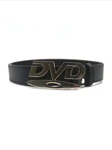 Unisex Nostalgic Design DVD Buckle Belt Men Women Decoration Paired with Jeans Belt Versatile White Black Design Sense Belt Casual Belt Pu Leather Belt