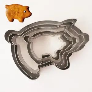 Pig Cookie , Large Mexican Gingerbread Piggy Marranitos Cookie Cutters, Metal Piggy Cookies Mold, Puerquitos Cookie Shape - 5 Sizes, 4.5"/ 3.8"/ 3.3"/ 2.5" /1.9"