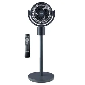 VEVOR 7-Inch Pedestal Fan, Oscillating Standing Floor Fan with DC Motor, Remote Control, 12 Speeds & 3 Modes, 15H Timer, Adjustable Height, Quiet for Home, Bedroom, Living Room, Study Room, Blue Gray