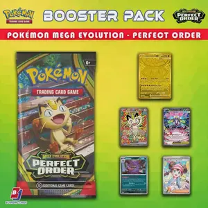 Pokém0n Mega Evolution: Perfect Order Booster Pack (10 Cards)