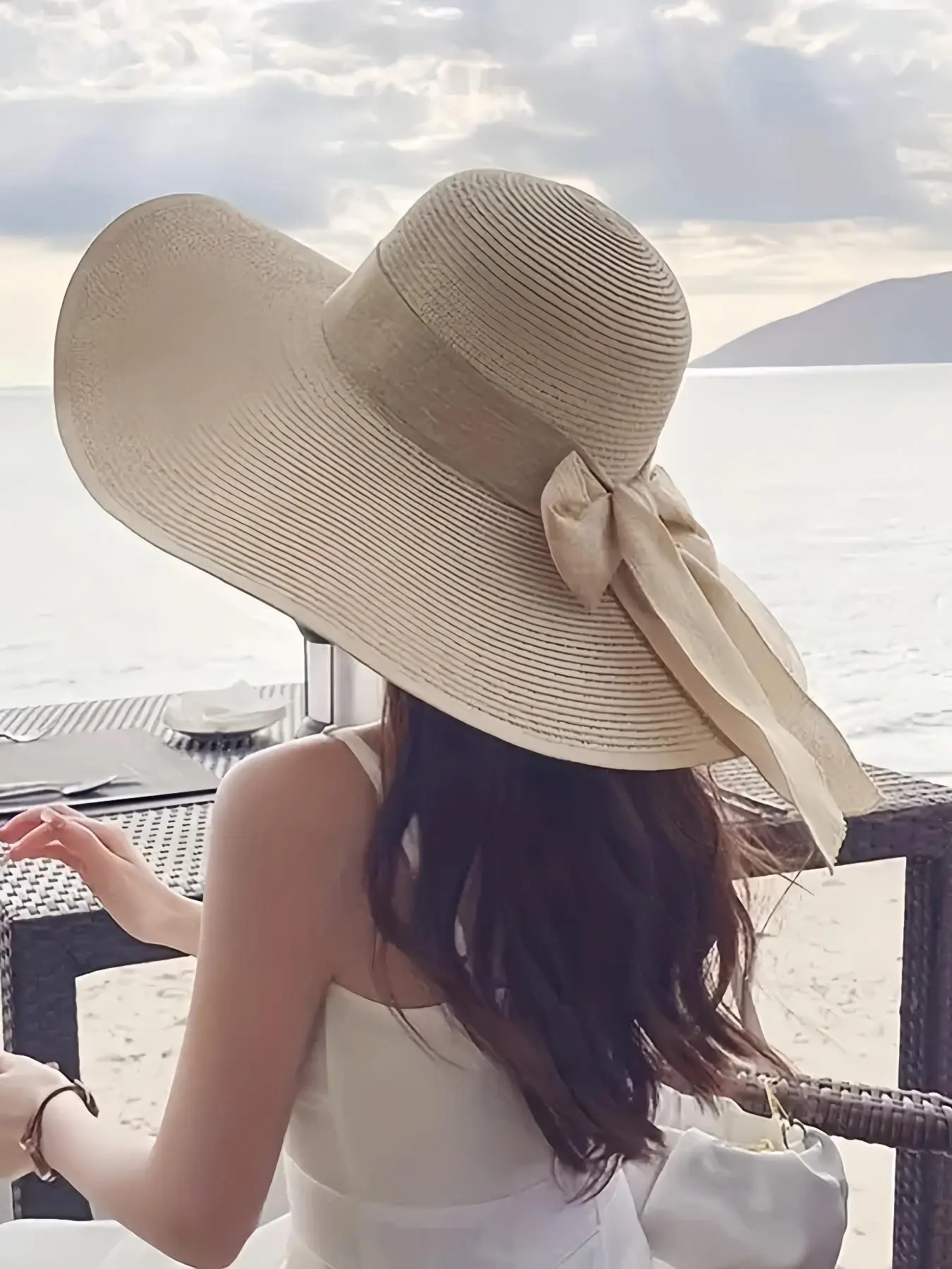 Women's Wide Brim Straw Hat, Sun Protection Design, Perfect for Beach and Outdoor Activities, Fashion Daily Accessory, Casual Sun Hat