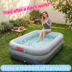 Elemental Grey Large Inflatable Swimming Pool Family Swimming Pool Adult Swimming Pool;