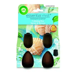 Air Wick Essential Mist Scented Oil Air Freshener Diffuser Refills, Calming Sea Spray and Breeze, 2 Count