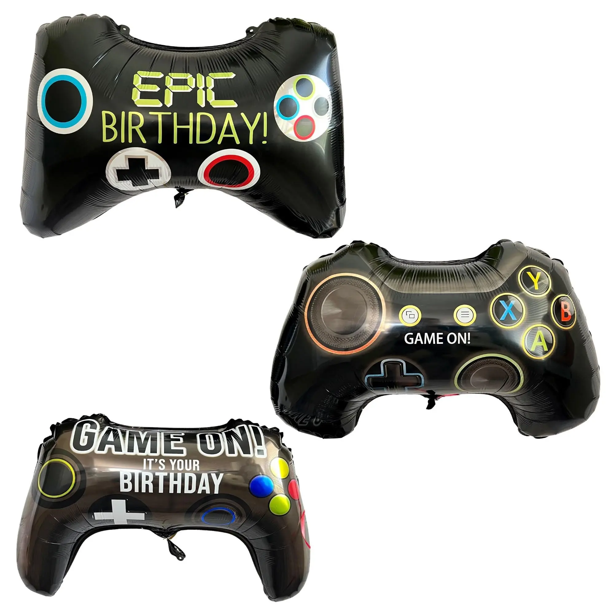 Video Game Controller Balloons – Foil Party Decor (3-Piece Set)