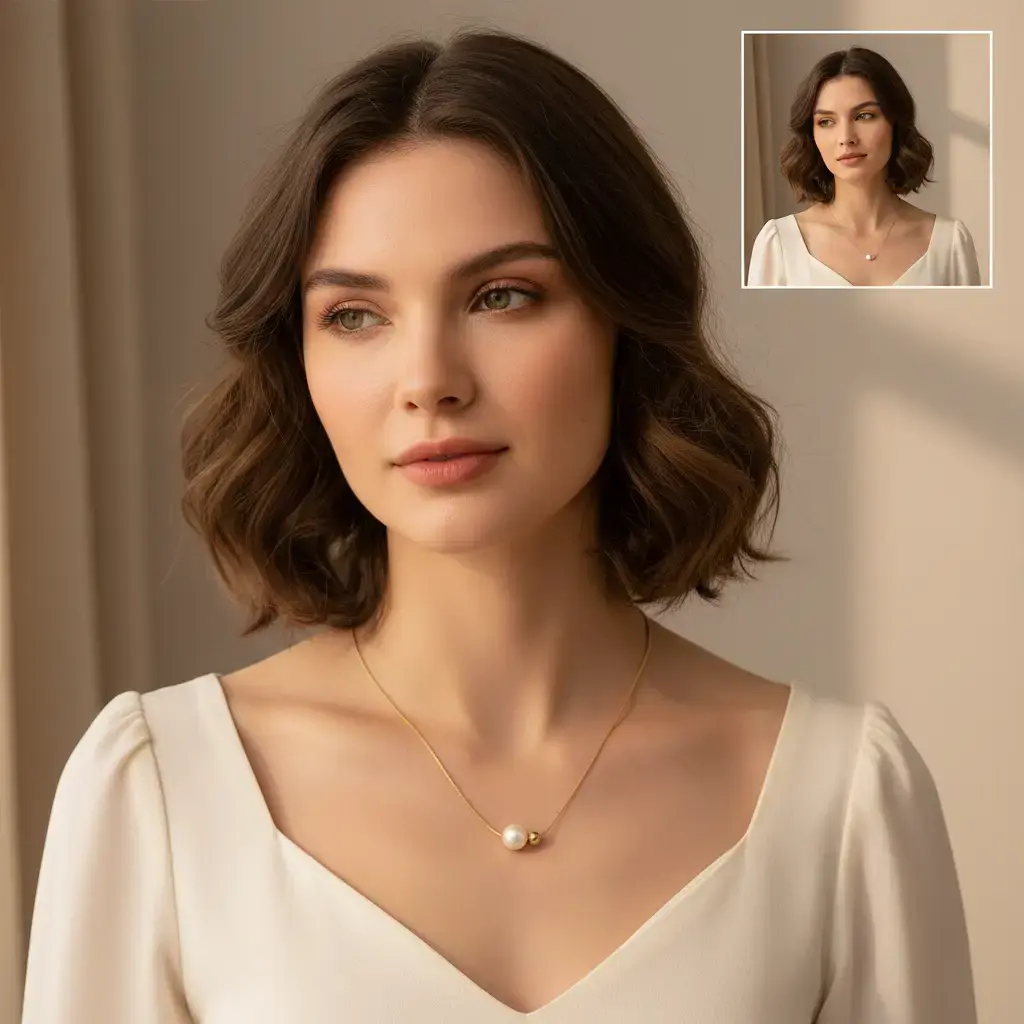 Pearl Necklace in Gold & Silver - Stainless- Waterproof