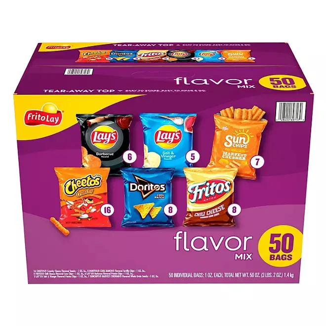 Frito_Lay Flavor Mix Variety Pack Chips, 50 pack - Crispy Crunchy Snack