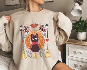 Kiki's Delivery Service Cafe Sweatshirt, Studio Ghibli Gift Shirt, Y2K Shirt, Xmas Gift