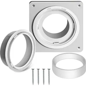 Dryer Vent Connector Kit, Dryer Vent Wall Plate With Quick Connect & Disconnect, Twist Lock Dryer Duct Connector Kit Fits 4 Inch Tubes, Covers Area 7 Inch X 7 Inch, For Dryer Washer Bathroom