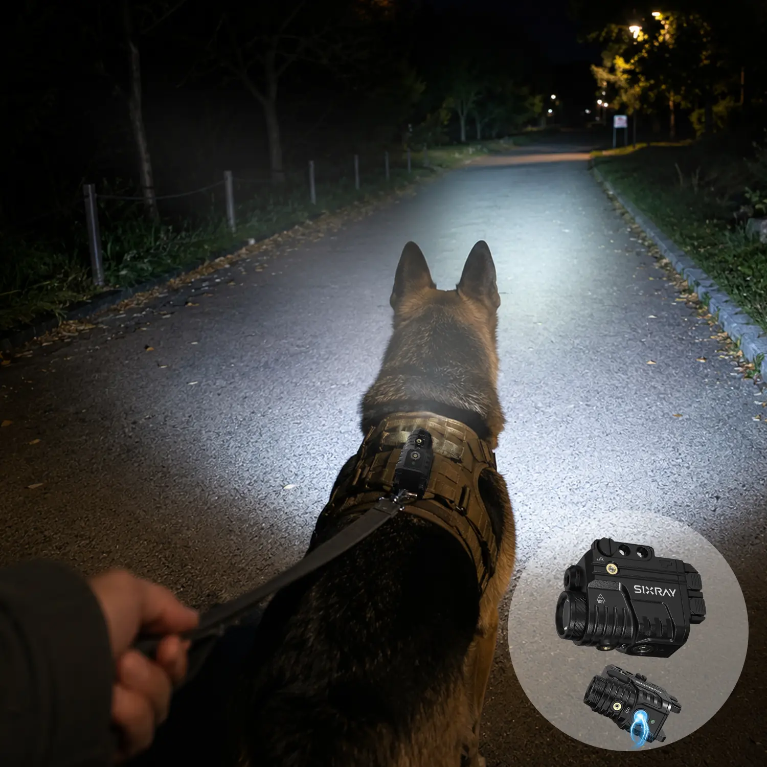 600-lumen built-in laser flashlight with magnetic multifunction for various outdoor scenarios