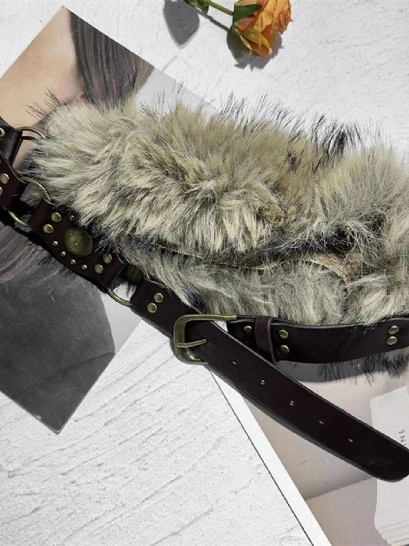 1662 Women\'s Bohemian Punk Style Pu Leather Tassel Knotted Rivet Waist Women main image 3