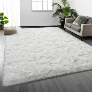 Ultra Soft Solid Color Plush Area Rug, Long Pile Carpet for Living Room, Bedroom, and Window Sill, Cozy Floor Mat for Home Decor
