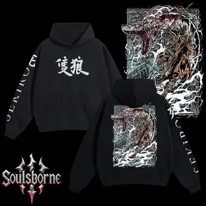 [Soulsborne Style] Vintage Grim Style Isshin the Sword Saint - Sekiro Shadows Die Twice Unisex Hoodie, Soulsborne Gaming Apparel, Game Shirt, Video Game Clothes, Boy Merch, Gift For Him, Gift For Her, Soulslike Streetwear