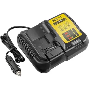 DCB112 for Dewalt Battery Car Charger, Replace for Dewalt 12V 20V and 60V Max Battery use on Car, Charging Input 12V/24V Cigarette Lighter Plug