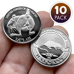 ZFG INC. Rat's Ass 10-Pack SPECIAL 10 Nickel-Silver Coins 1.073 Inches in Diameter 14 Gauge Thick 100% Made in the USA