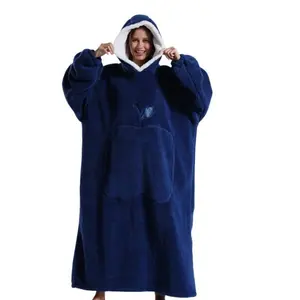 Cozy Winter Wearable Blanket - Oversized Sherpa Hoodie with Giant Pocket, Ultra Soft Fleece for Indoor Lounging & Outdoor Camping ,Perfect Christmas Gift for Adults,Heavyweight