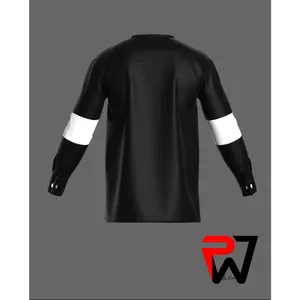 A sleek black clergy tunic accented with bold white armbands