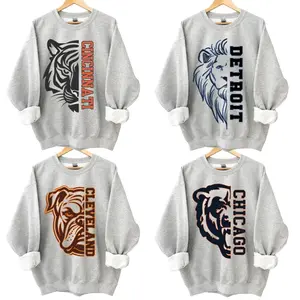 All Team Football City Graphic ASH GREY Sweatshirt City Animal Sports Day City Football Top Casual Game Hometown Shirt Comfortable Football Shirt
