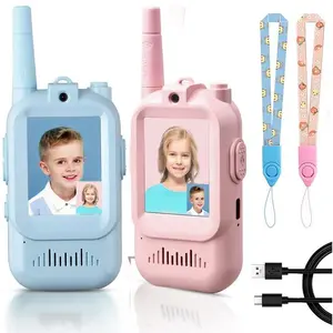 Video call intercom christmas gift Handheld 2 Pack RechargeableVideo Intercom Kids Walkies Talkies, IndoorOutdoor Toys for Family Games, Outside, Camping