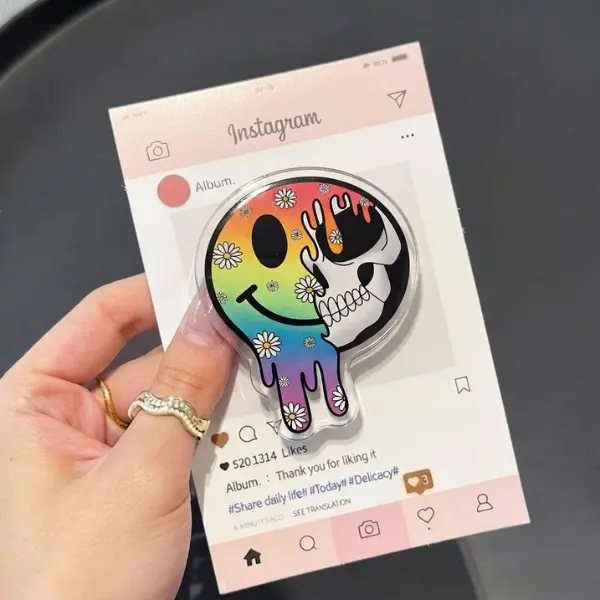 Trippy Eye MagSafe Phone Grip, Psychedelic Rainbow Griptok, Surreal Melting Eye Phone Stand, Aesthetic Grunge Accessory