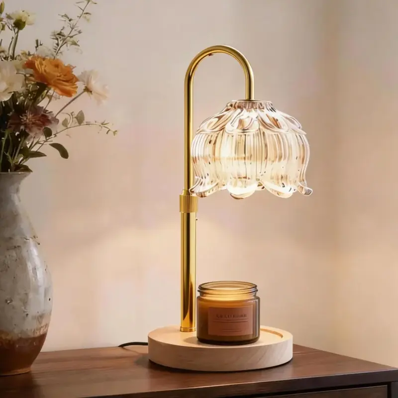 EmberCove Candle Warmer Lamp with Timer and Dimmer,Electric Gold Light Gifts for Women Melt Wax Warmer Lamp with 2 Bulbs for Candle Jars House Warming New Home Decor Bedroom