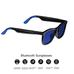 Bluetooth Smart Glasses,Dual Microphone Noise Reduction Audio Glasses for Men and Women ,Touch Color Change Lenses , Open Ear Speaker, AI Translate Voice Wake-up, Hands-Free Calls & Build-in Microphone for iPhone Android Music/Work